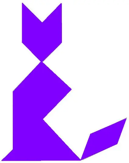 Tangram amb forma de gat