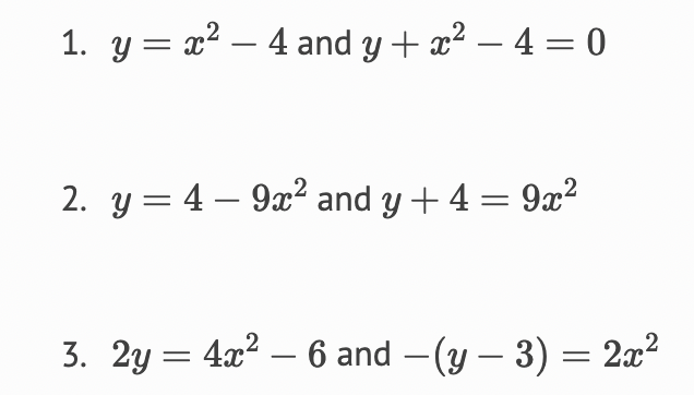 Paired parabollas